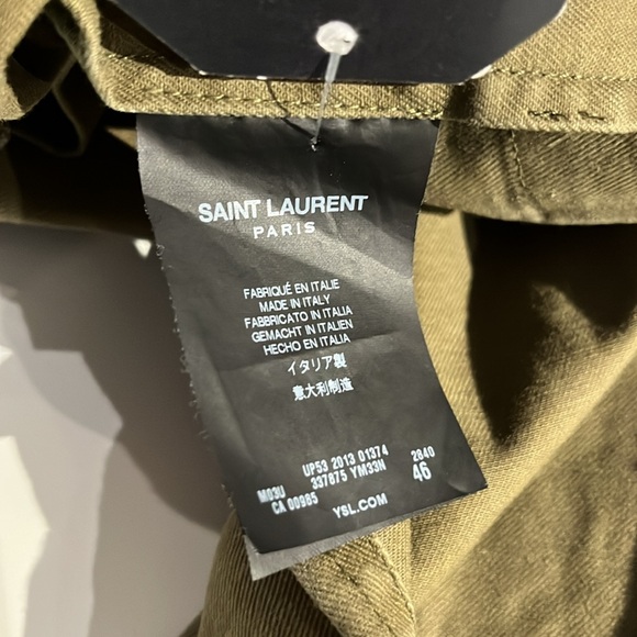 Saint Laurent SS/14 Khaki Gabardine Fishtail Military Parka - Picture 14 of 15
